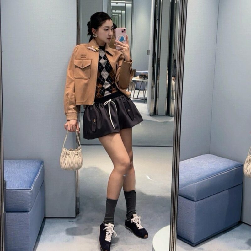 Alternative view of MIU MIU BONDED CAMEL HAIR BLOUSON JACKET CAMEL BROWN ML1331 175T F0040 S OOO