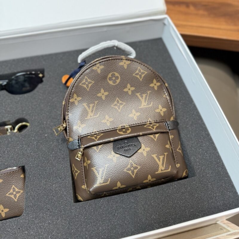 Alternative view of GIFT SET: LOUIS VUITTON MONOGRAM PALM SPRINGS MINI BACKPACK WITH CARD WALLET & DRAGONNE KEYCHAIN & MY MONOGRAM LIGHT CAT EYE GLASSES