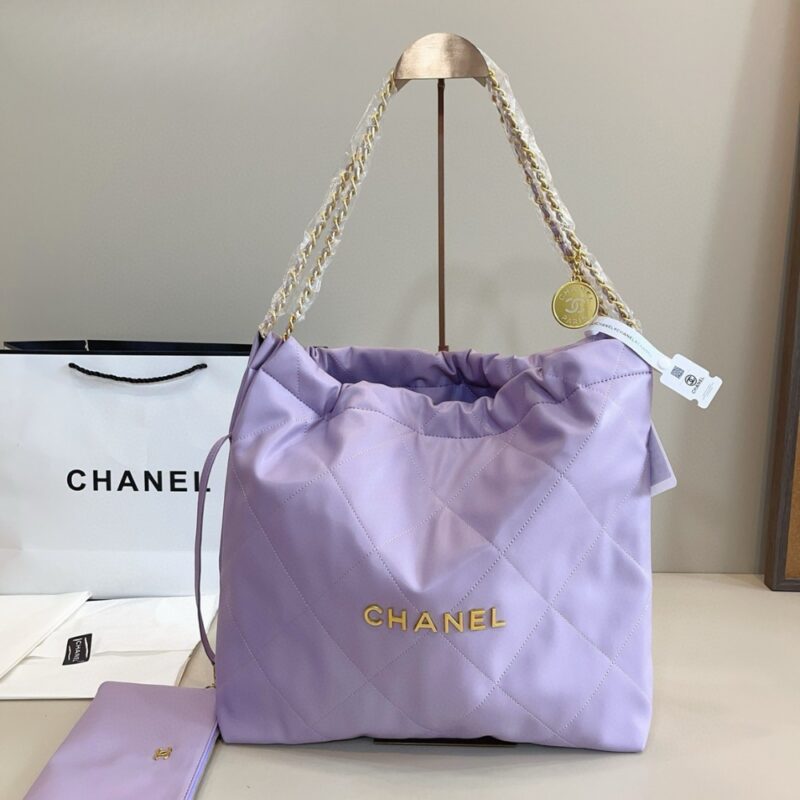 Alternative view of CHANEL 22 MEDIUM HANDBAG PURPLE 35CM