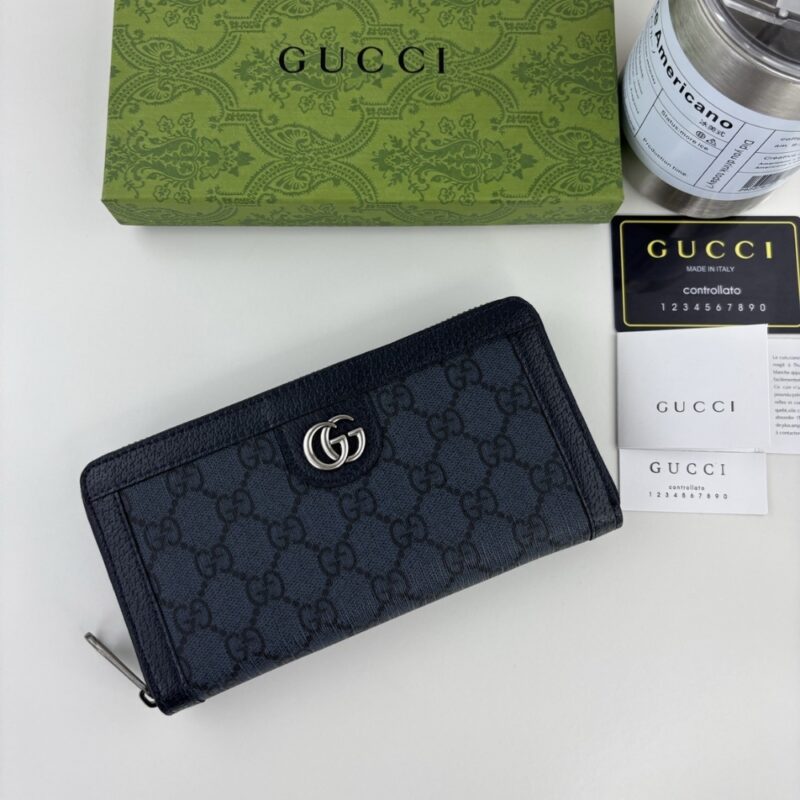 Alternative view of GUCCI OPHIDIA ZIP AROUND WALLET DARK BLUE 19CM 706844 UULBN 4055
