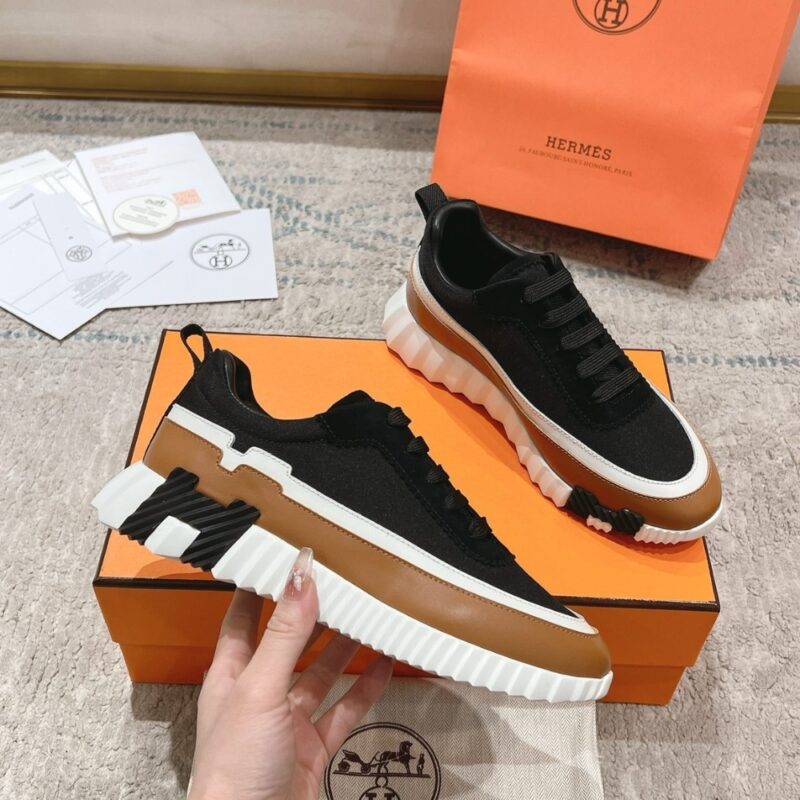 Alternative view of HERMES BOUNCING SNEAKER BLACK AND BROWN H242087Z 02340