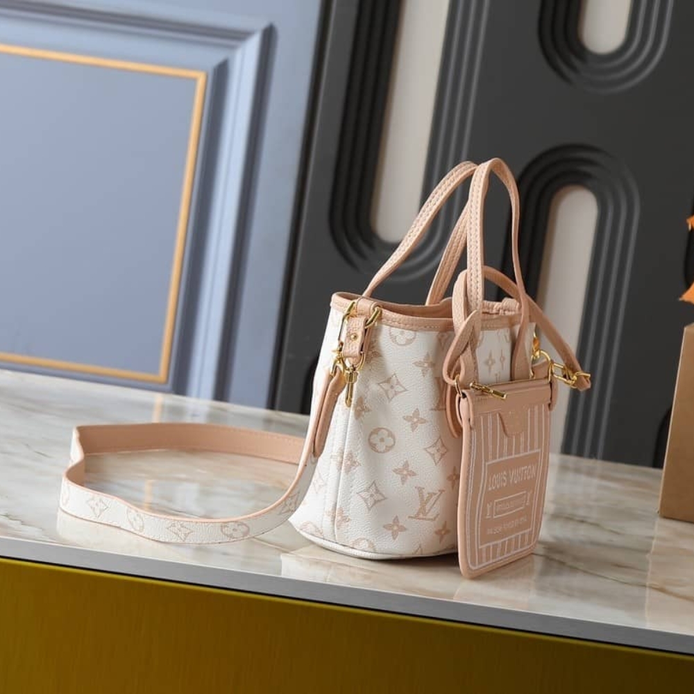 LOUIS VUITTON NEVERFULL BANDOULIÈRE INSIDE OUT BB MONOGRAM DUNE 26CM - Image 3