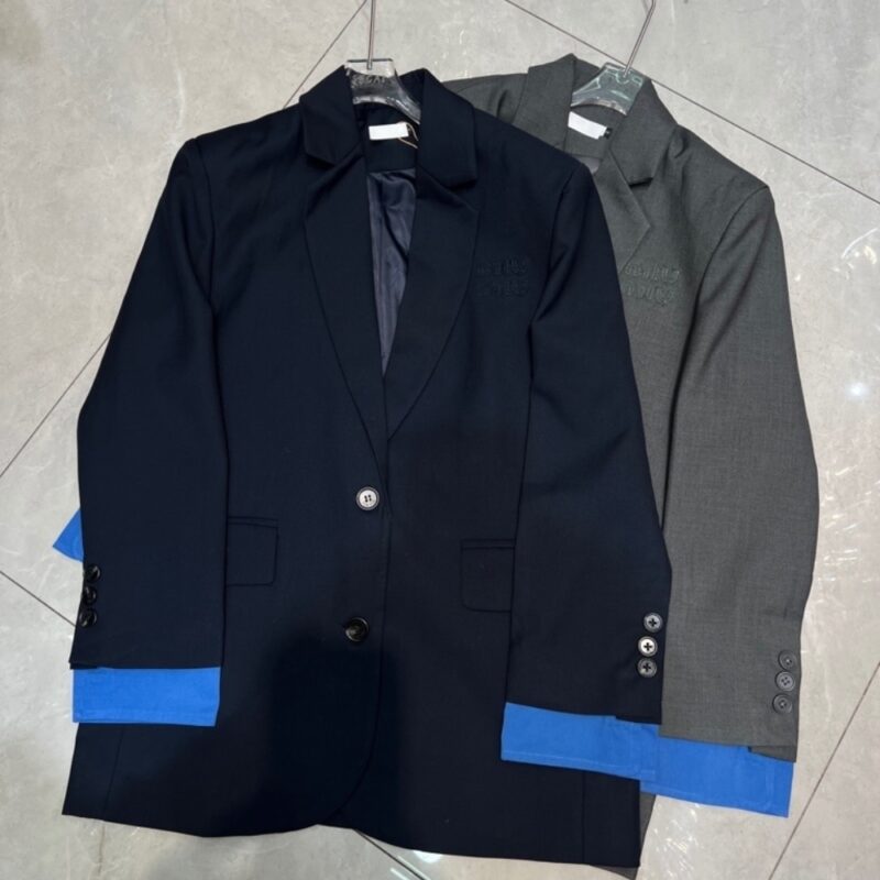 Alternative view of MIU MIU SINGLE BREASTED GABARDINE JACKET NAVY MH1974 16E8 F0124 S OOO
