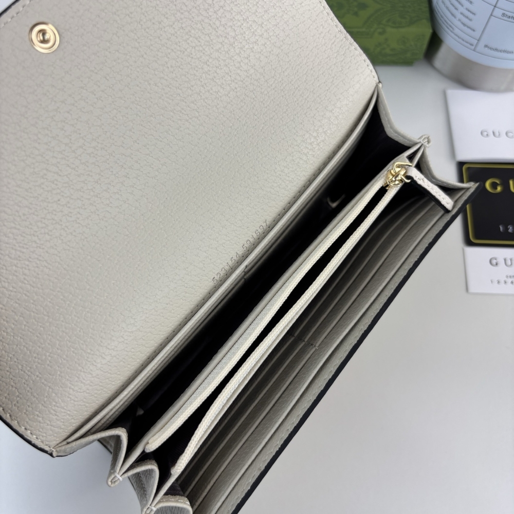 GUCCI OPHIDIA CONTINENTAL WALLET WHITE GG SUPREME 19CM - Image 7
