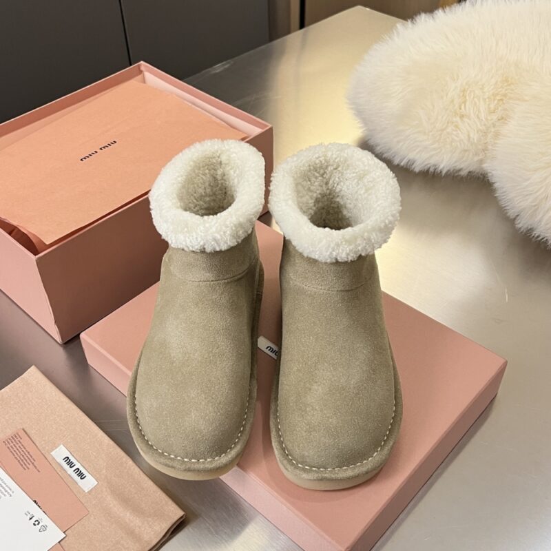 Alternative view of MIUMIU SUEDE AND SHEARLING BOOTIES DESERT BEIGE 5T515E Z0G F0F24 F ZF15