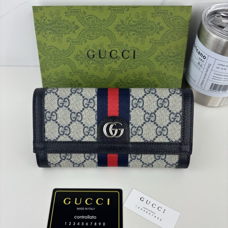 Alternative view of GUCCI OPHIDIA CONTINENTAL WALLET BLACK GG SUPREME 19CM 523153 96IWN 4076