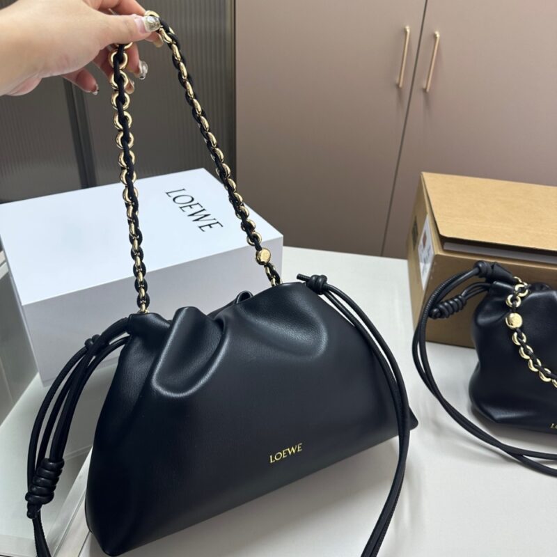 Alternative view of LOEWE MEDIUM FLAMENCO PURSE IN MELLOW NAPPA BLACK 30CM A411FCRX02