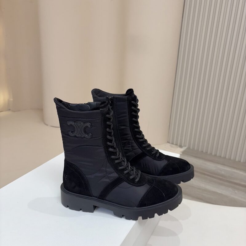 Alternative view of CELINE MARGARET BOOT IN NYLON AND SUEDE BLACK 365115243C 38NO