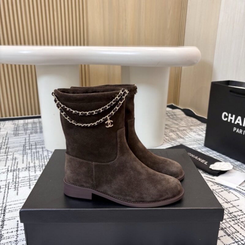 Alternative view of CHANEL SUEDE ANKLE BOOTS BROWN