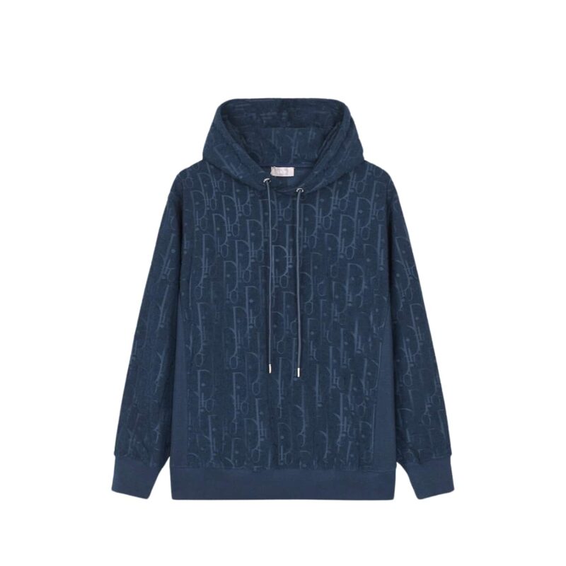 DIOR OBLIQUE RELAXED FIT HOODED SWEATSHIRT NAVY BLUE 113J631A0684 C540
