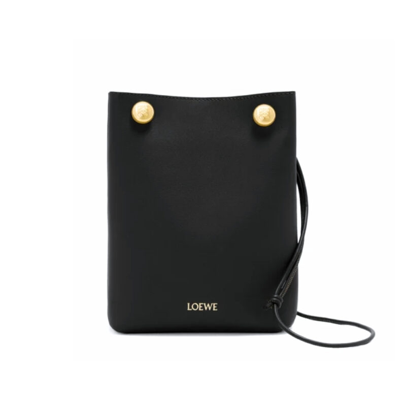 LOEWE PEBBLE POUCH BLACK 22CM CANBSPPX01 1100