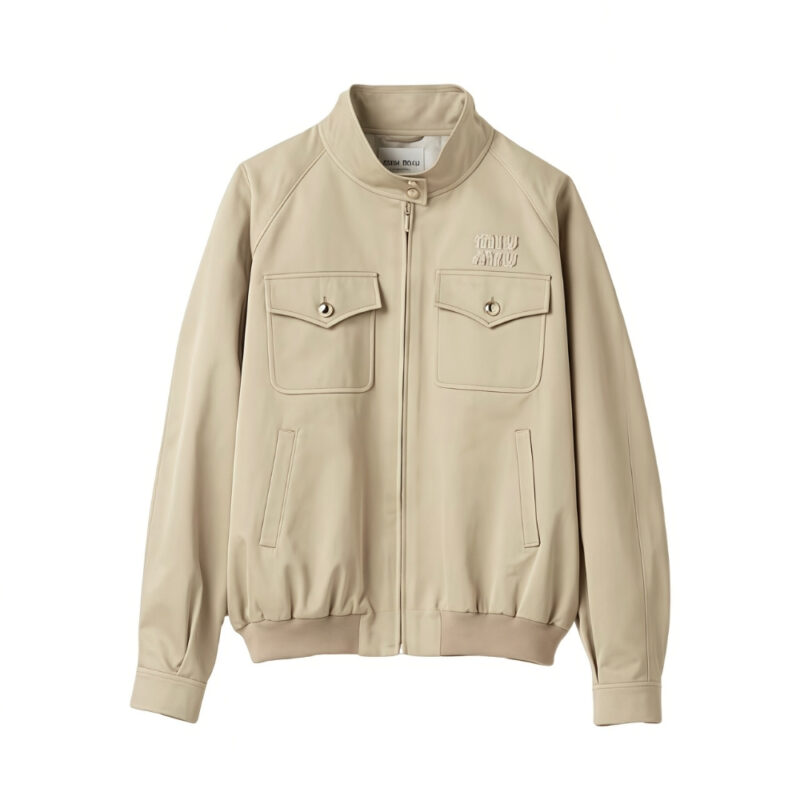 MIU MIU CORD CHINO BLOUSON JACKET BEIGE