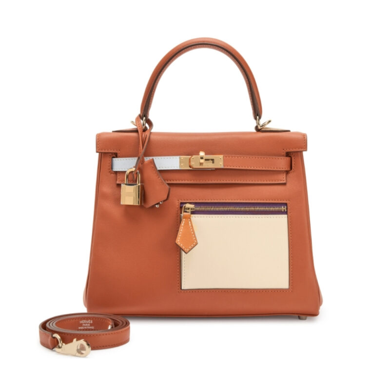 HERMES COLORMATIC KELLY 25 RETOURNE ORANGE 28CM