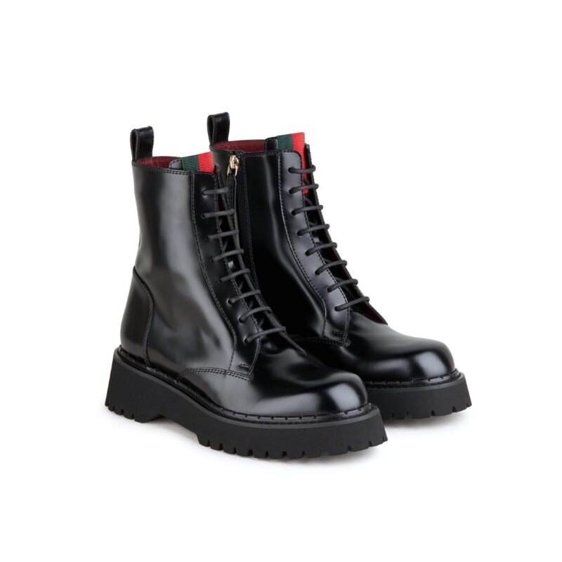 GUCCI WOMEN THEA ANKLE BOOT BLACK LEATHER 794173 AADIX 1060