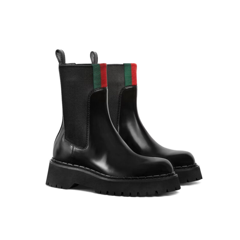 GUCCI CHELSEA BOOT BLACK LEATHER 806398 AAD6T 1052