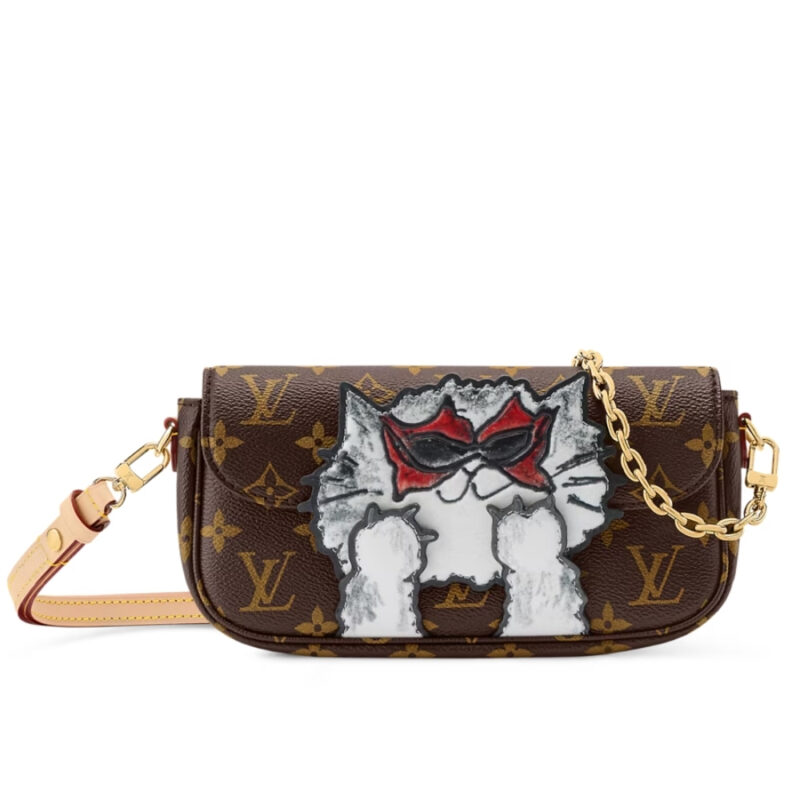 LOUIS VUITTON IVY BAG MONOGRAM PATTERN BROWN 23CM M15148