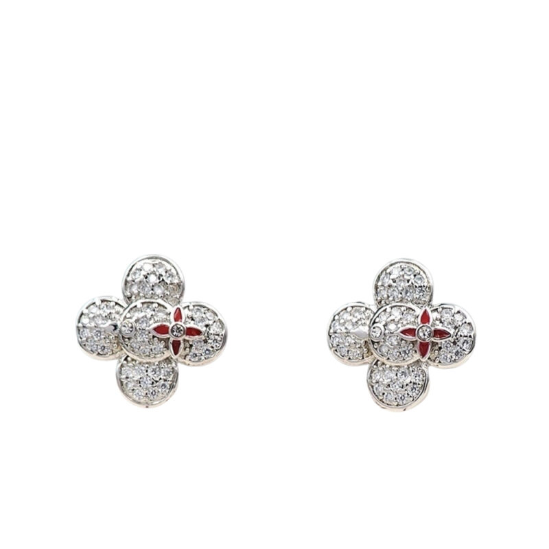 LOUI VUITTON VIVIENNE EARRINGS IN SILVER