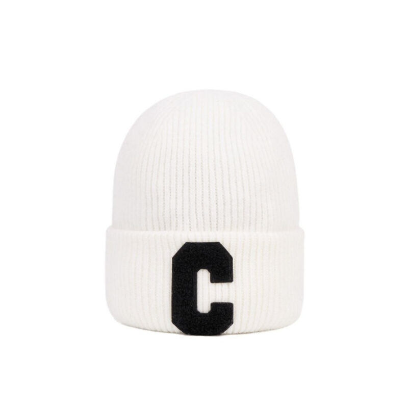 CELINE INITIAL BEANIE WHITE