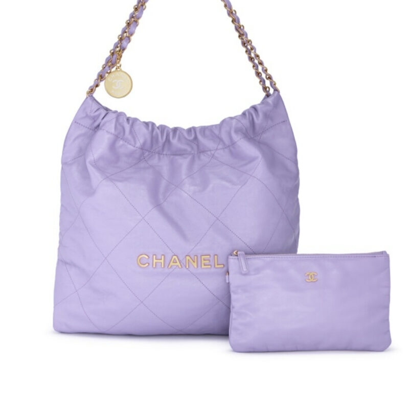 CHANEL 22 MEDIUM HANDBAG PURPLE 35CM