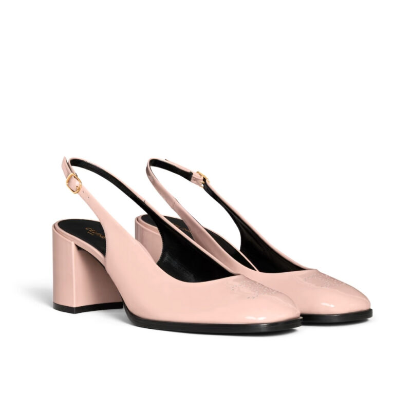CELINE LILY PERFORATED TRIOMPHE SLINGBACK IN PATENT BLUSH 362154582C 02BH