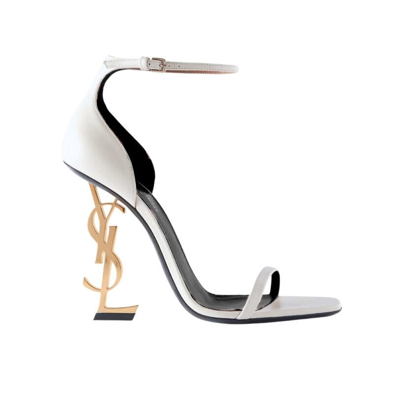 SAINT LAURENT OPYUM SANDALS IN WHITE