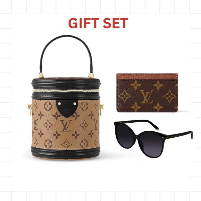 GIFT SET: LOUIS VUITTON CANNES BAG MONOGRAM WITH CARD WALLET & MY MONOGRAM LIGHT CAT EYE GLASSES