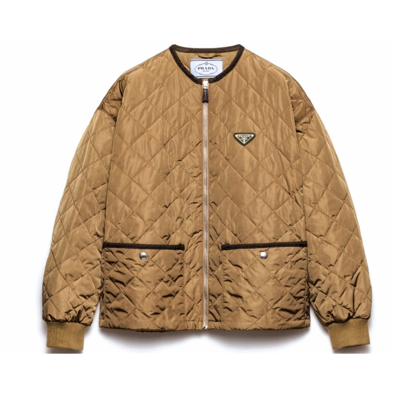 PRADA QUILTED LIGHTWEIGHT RE NYLON JACKET CORK BEIGE 292167 1WQ9 F0594 S OOO