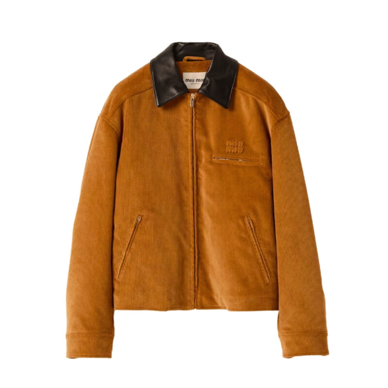 MIU MIU PADDED CORDUROY BLOUSON DARK BEIGE ML1336 1795 F0346 S OOO