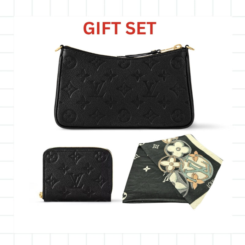 GIFT SET: LOUIS VUITTON CARRYALL BAG IN MONOGRAM CANVAS WITH ZIPPY COIN PURSE & SCARF MONOGRAM BLACK
