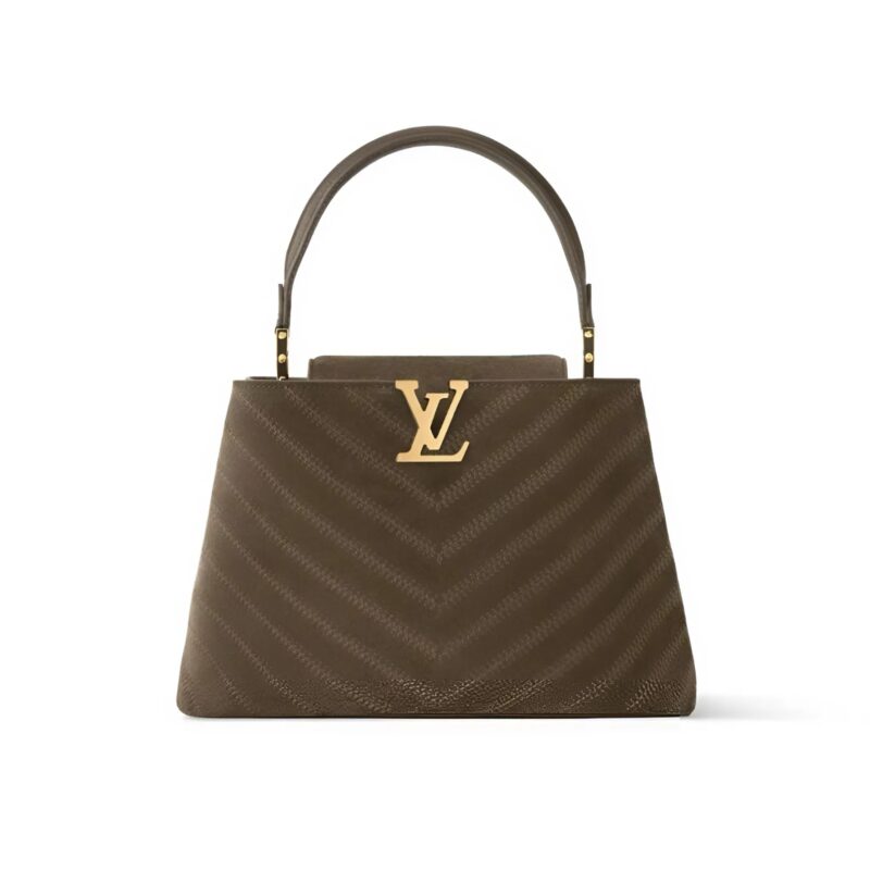 LOUIS VUITTON CAPUCINES BB BAG DARK BROWN 27CM