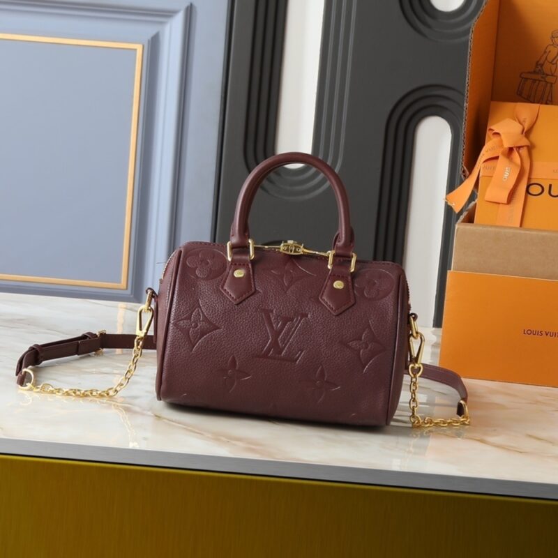 Alternative view of LOUIS VUITTON SPEEDY BANDOULIERE 20 MONOGRAM EMPREINTE GRENAT RED 20CM M25929