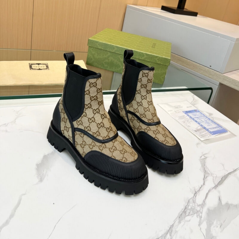 Alternative view of GUCCI GG CANVAS ANKLE BOOT BEIGE 751711 FABSQ 9751