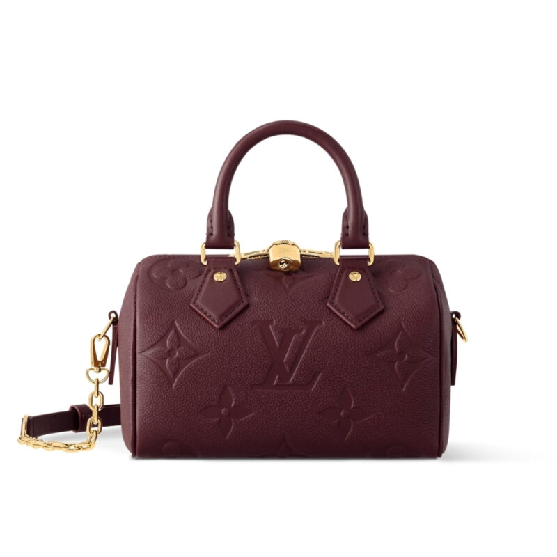 LOUIS VUITTON SPEEDY BANDOULIERE 20 MONOGRAM EMPREINTE GRENAT RED 20CM M25929