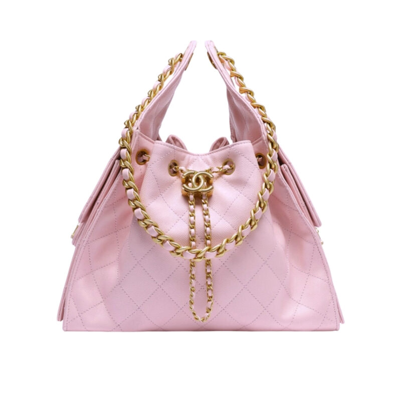 Chanel 25 Small Handbag Grained And Gold Tone Metal Light Pink 26Cm AS5293 B20304 NAGEO
