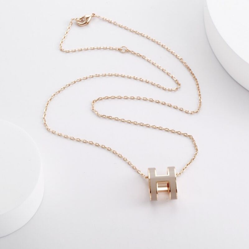 Alternative view of HERMES MINI POP H PENDANT GREY AND GOLD H147992FO55