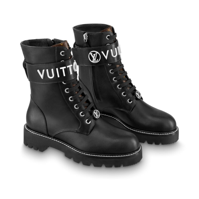 LOUIS VUITTON TERRITORY FLAT RANGER BOOTS BLACK 1A9HAE