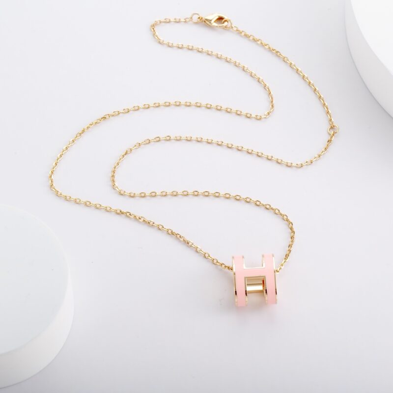 Alternative view of HERMES MINI POP H PENDANT LIGHT PINK AND GOLD H147992FOF2