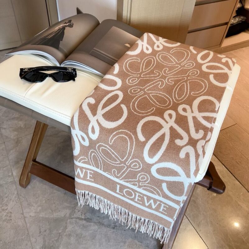 Alternative view of LOEWE ANAGRAM SCARF BEIGE 180CM