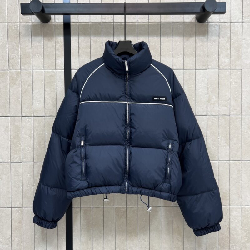 Alternative view of MIUMIU TECHNICAL PONGE DOWN JACKET NAVY ML1309 158A F0008 S OOO