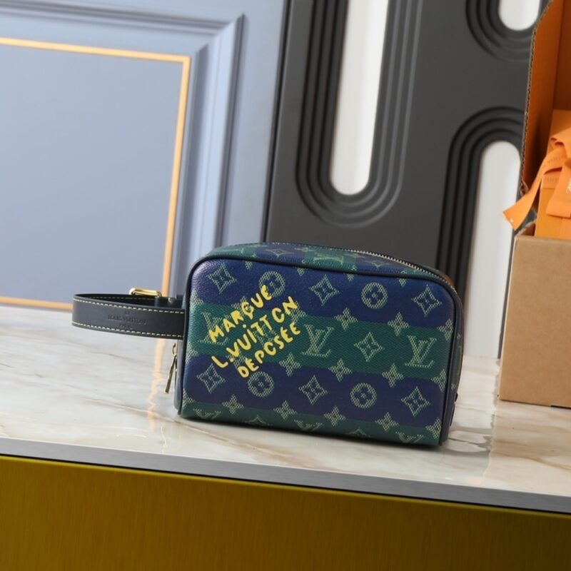 Alternative view of LOUIS VUITTON LOCKER DOPP KIT BLUE STRIPES 23CM M25902