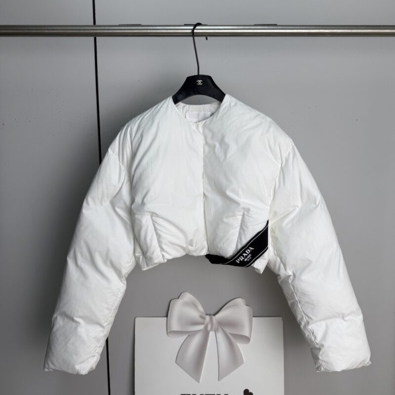 Alternative view of PRADA CROPPED COTTON DOWN JACKET WHITE 23AW SGC376