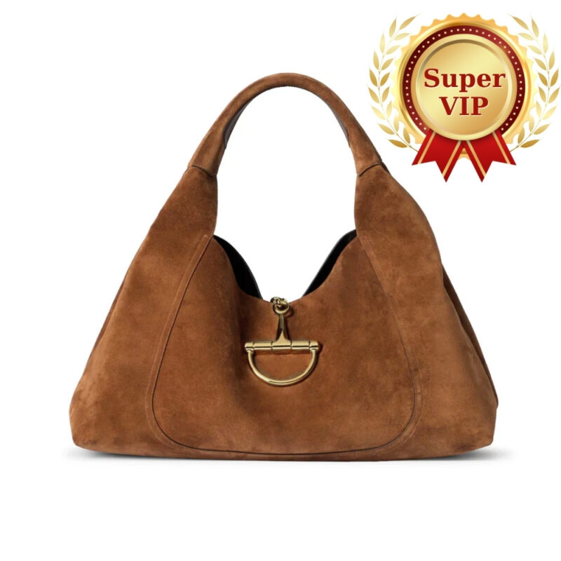 [SUPER VIP 1:1] GUCCI SOFTBIT MAXI SHOULDER BAG BROWN SUEDE 46CM ‎837466 AAFLB 2118