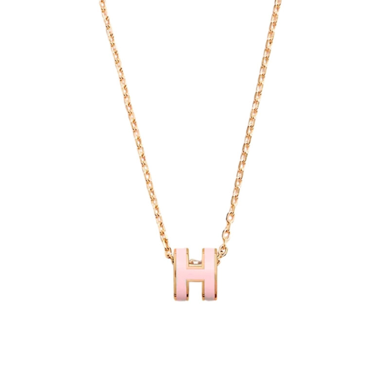 HERMES MINI POP H PENDANT LIGHT PINK AND GOLD H147992FOF2