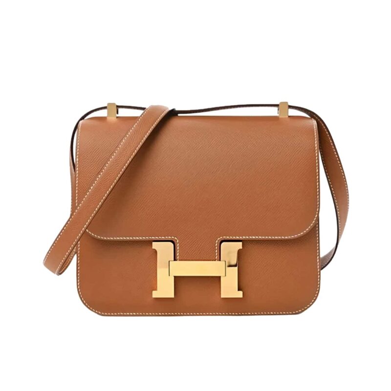 HERMES CONSTANCE 24 TOGO LEATHER GOLD HARDWARE BROWN 24CM