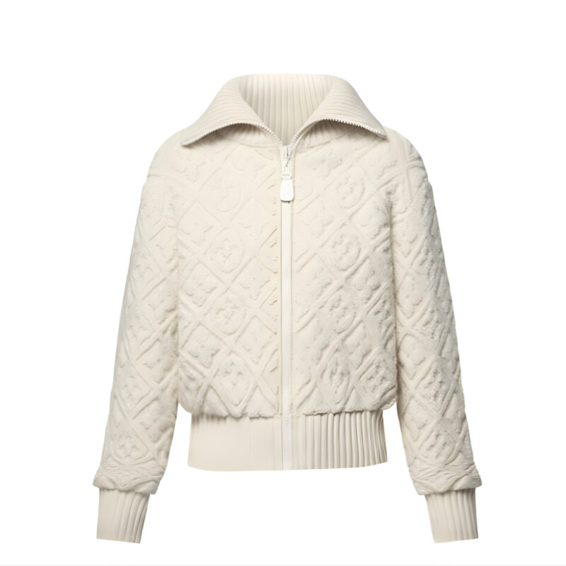 LOUIS VUITTON MONOGRAM TOWELING ZIP UP JACKET BEIGE 1AGCZU