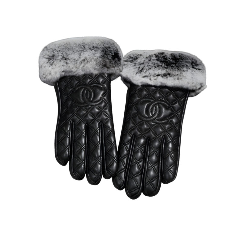 CHANEL CHANEL CLASSIC SHEARLING GLOVES BLACK