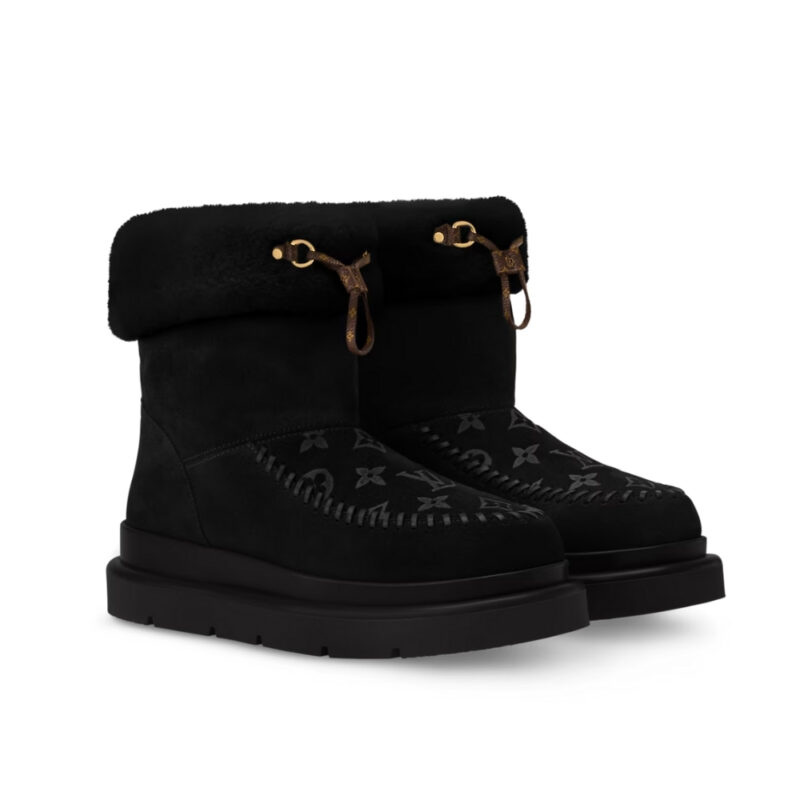 LOUIS VUITTON CORTINA ANKLE BOOT BLACK 1AIUEL