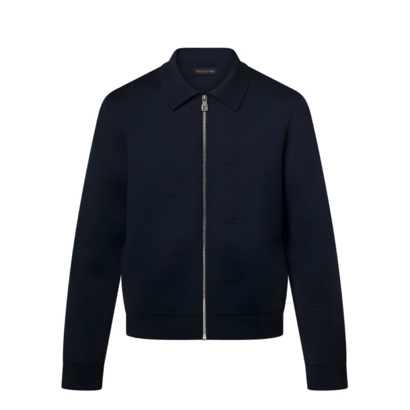 LOUIS VUITTON LV BLASON EMBOSSED ZIPPED BLOUSON DARK NIGHT BLUE 1AIIR1
