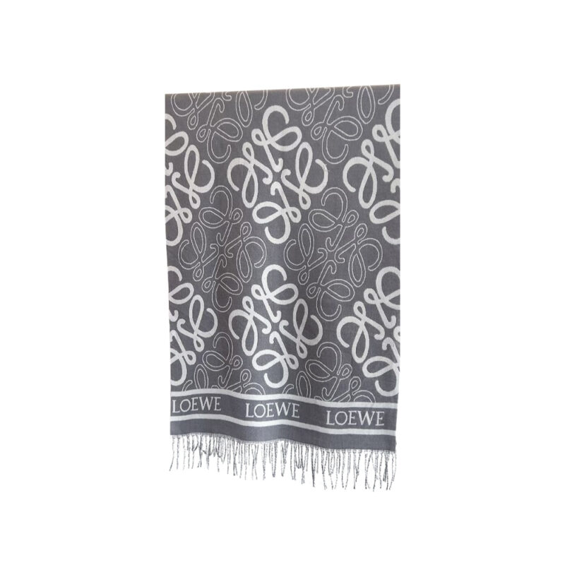 LOEWE ANAGRAM SCARF GREY 180CM