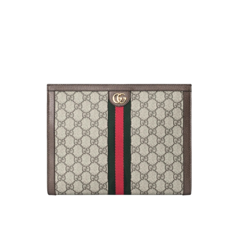 GUCCI OPHIDIA POUCH BEIGE GG SUPREME CANVAS 26CM 625549 96IWG 8745